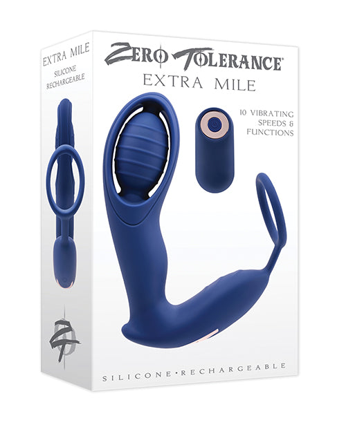 Vibrador de anillo en C de doble motor azul Zero Tolerance - featured product image.