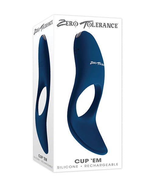Zero Tolerance Cup 'Em - Blue: Ultimate Pleasure C-Ring with 7-Speed Vibrations - featured product image.