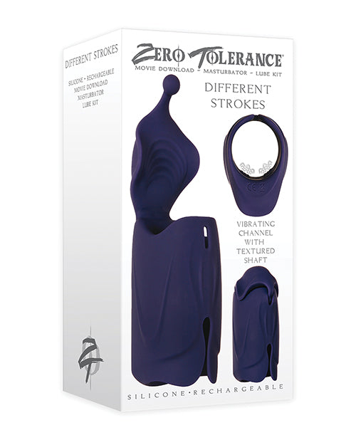 Zero Tolerance Different Strokes Rechargeable Dual-Motor Vibrating Stroker in Purple - featured product image.