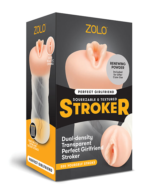 ZOLO Realistic Perfect Girlfriend Dual Density Transparent Stroker - featured product image.